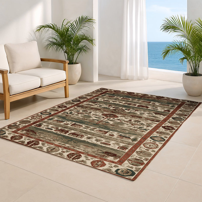 Tapis turc intérieur et extérieur brun, Rectangulaire 2 pi x 3 pi