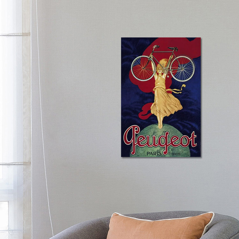 Peugeot Bicycle Advertising Vintage Poster - Wrapped Canvas Print, 66.04 cm H x 45.72 cm W x 3.175 cm D