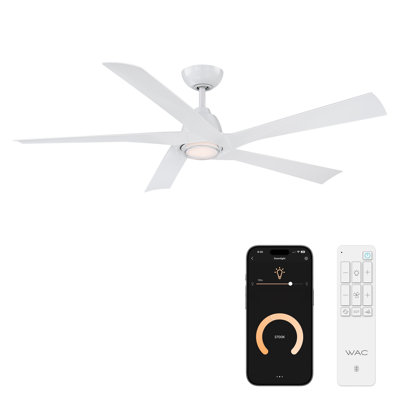 Zeke 5-Blade Outdoor/Indoor Smart Ceiling Fan with 2700K-3000K-3500K-4000K-5000K Color Temperature LED Light Kit and Remote Control Included, Works With Google Assistant, Amazon Alexa, Samsung Smart Things