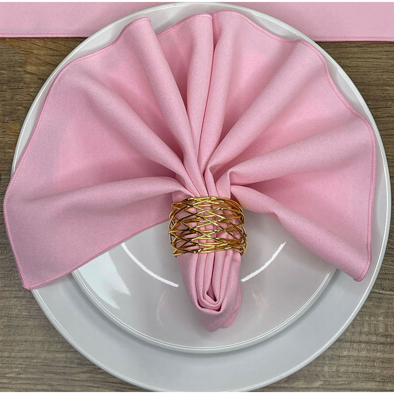 Atara Polyester Solid Colour Square Napkin, Baby Pink
