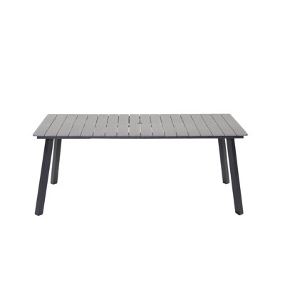 Table de patio rustique peu encombrante, structure en fer durable, gris pour les loisirs de jardin