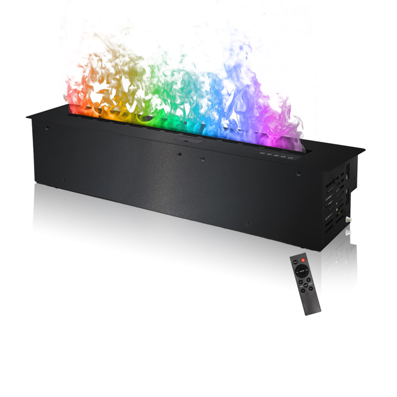  39-Inch Recessed Electric Water Vapor Fireplace, Adjustable Flame Color & Speed, Touch & Remote Control