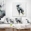 Coussin noir avec aquarelle et éclaboussures de chien noir-29893767-89808921