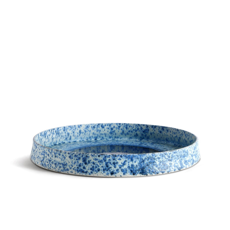 Terra Porcelain China Platter, 1.5" H x 13" W x 13" D, Indigo