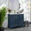 Meuble-lavabo moderne avec lavabo en céramique et 5 tiroirs-969090016