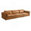 Brown Top Grain Leather 3 Pieces Modular Sectional