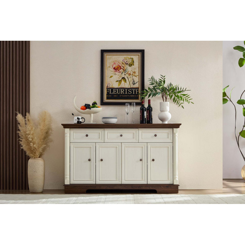 Buffet bahut, Noyer/blanc