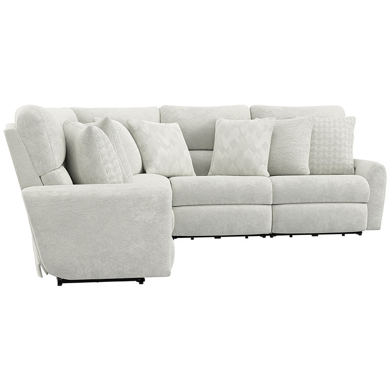 Mollety Three Piece Sectional, White Polyester Blend