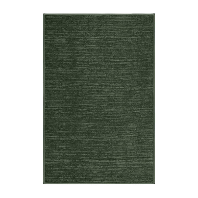 Machine Washable Solid Green Area Rug, Rectangle 2' x 3'