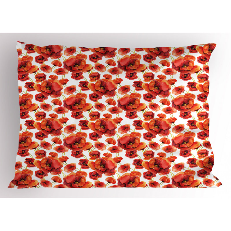 Flowers Polyester Floral Sham Set, King