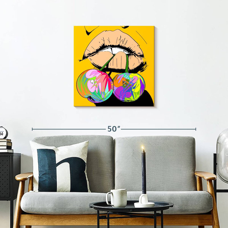 Yarlin Biting Cherries, 24" H x 24" W