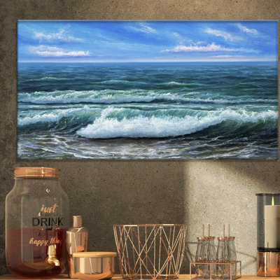 Reproduction d’art graphique sur toile tendue bleu ciel océan