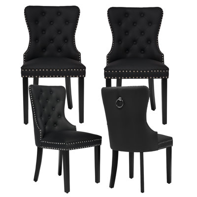 PU Leather Dining Chairs with Pull Ring