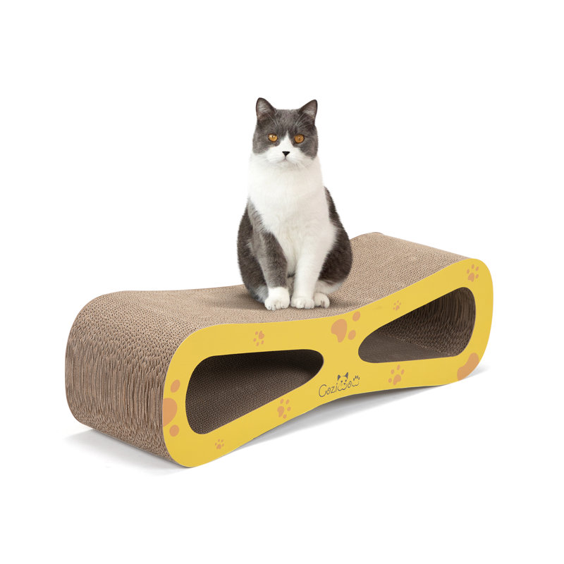 Steib Lounge Cardboard Cat Scratcher Toy, Yellow
