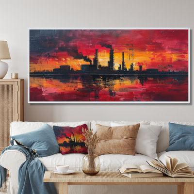 Yellow Red Production Pioneers Factories - Factories Wall Art Living Room