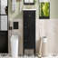 Meuble-lavabo de 24 po avec lavabo, armoire en bois massif et panneau de fibres à densité moyenne avec un tiroir rabattable, deux tiroirs standard et une tablette réglable, meuble-lavabo noir autoportant pour le rangement de la salle de bain