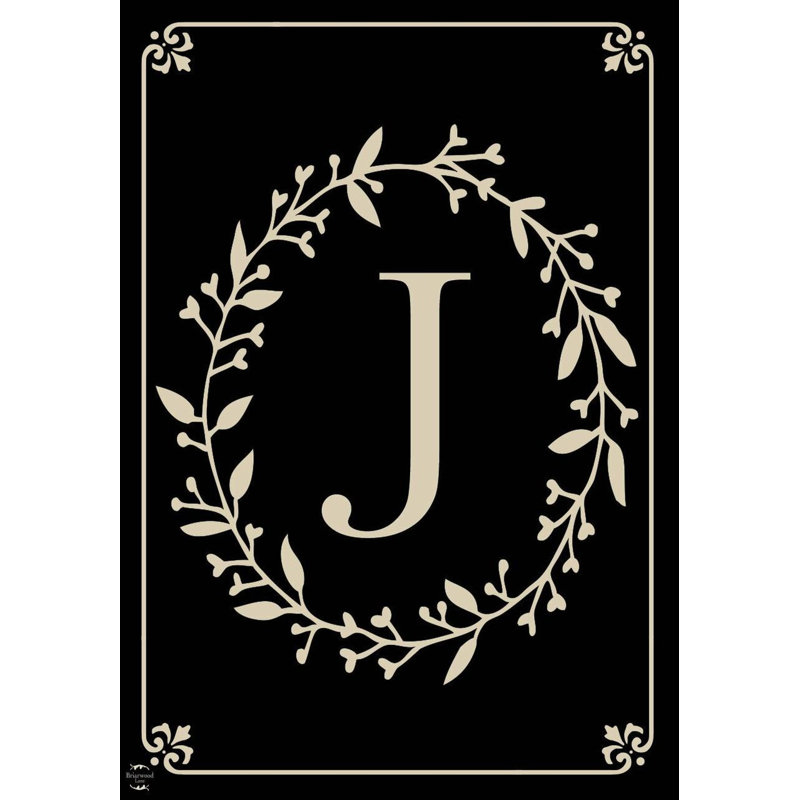  Drapeau de maison classique monogramme lettre J