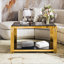 Table basse moderne rectangulaire noire, miroir