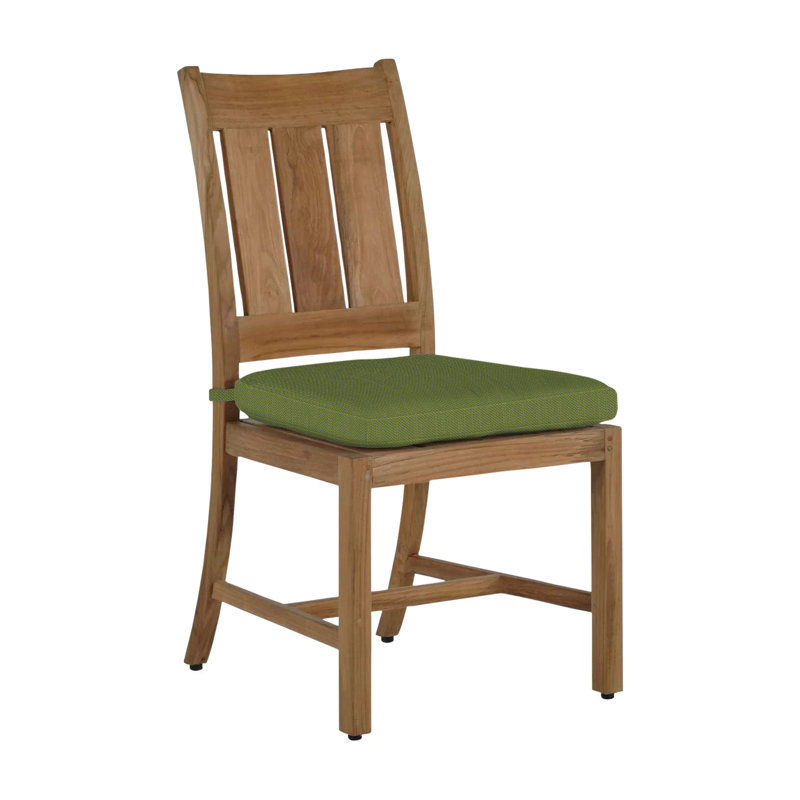 Chaise d'appoint d'extérieur Croquet, Teck naturel, Pas de soudure, Forêt de lin