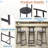 Set Of 3 Wooden Round Bar Stools With Backrest, Footrest And Metal Legs-554753848