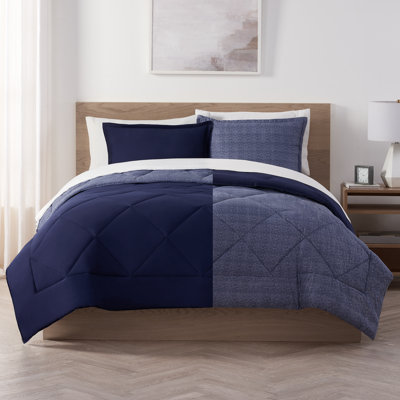 Serta Supersoft Cooling Bed Set, Reversible Bedding Comforter and Solid Sheet Set
