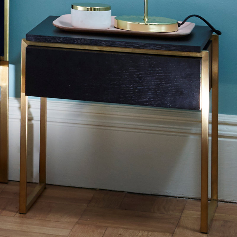 Euclid Frame End Table, Brass Brushed