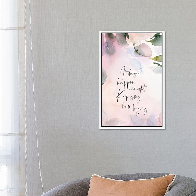 Keep Trying by Stephanie Ryan - Painting on Canvas, 66.04cm H x 45.72cm W x 3.81cm D, White Floater Framed