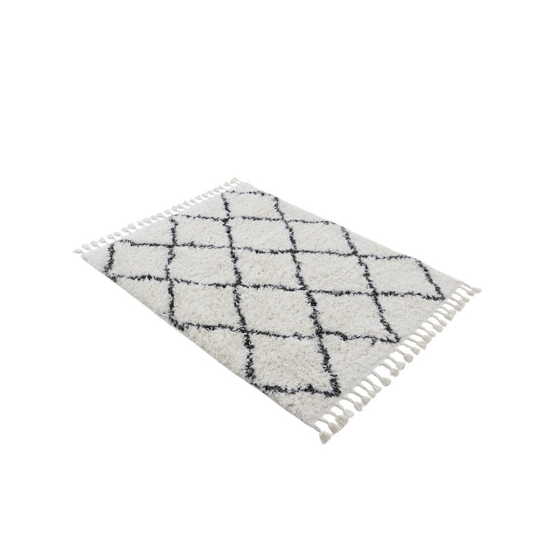 Eddy Shaggy Boho Black Rug, Rectangle 200 x 250cm 