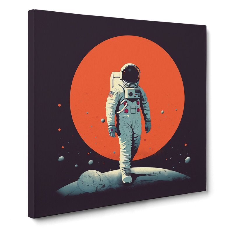 Astronaut Minimalism - Print, 35cm H x 35cm W x 3cm D
