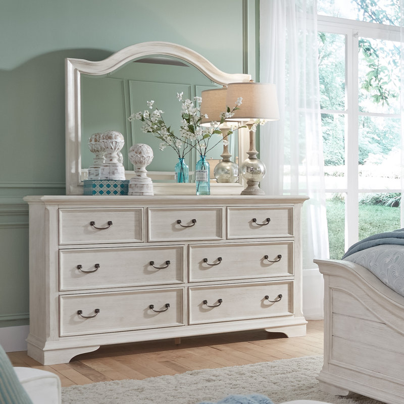 Commode double 7 tiroirs avec miroir Nestor