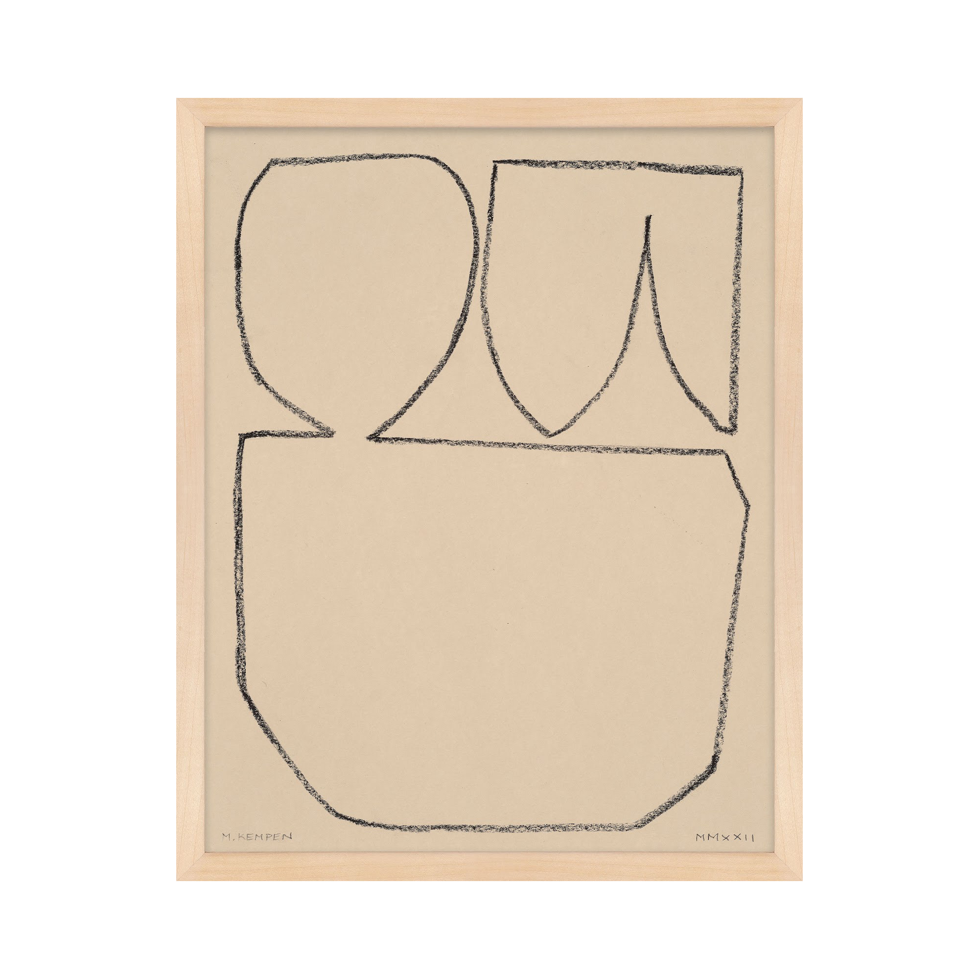 Outlines 7 by Michael Kempen, 16" W x 20" H, Maple Framed