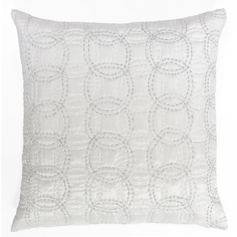 Circles Embroidered Reversible Throw Pillow