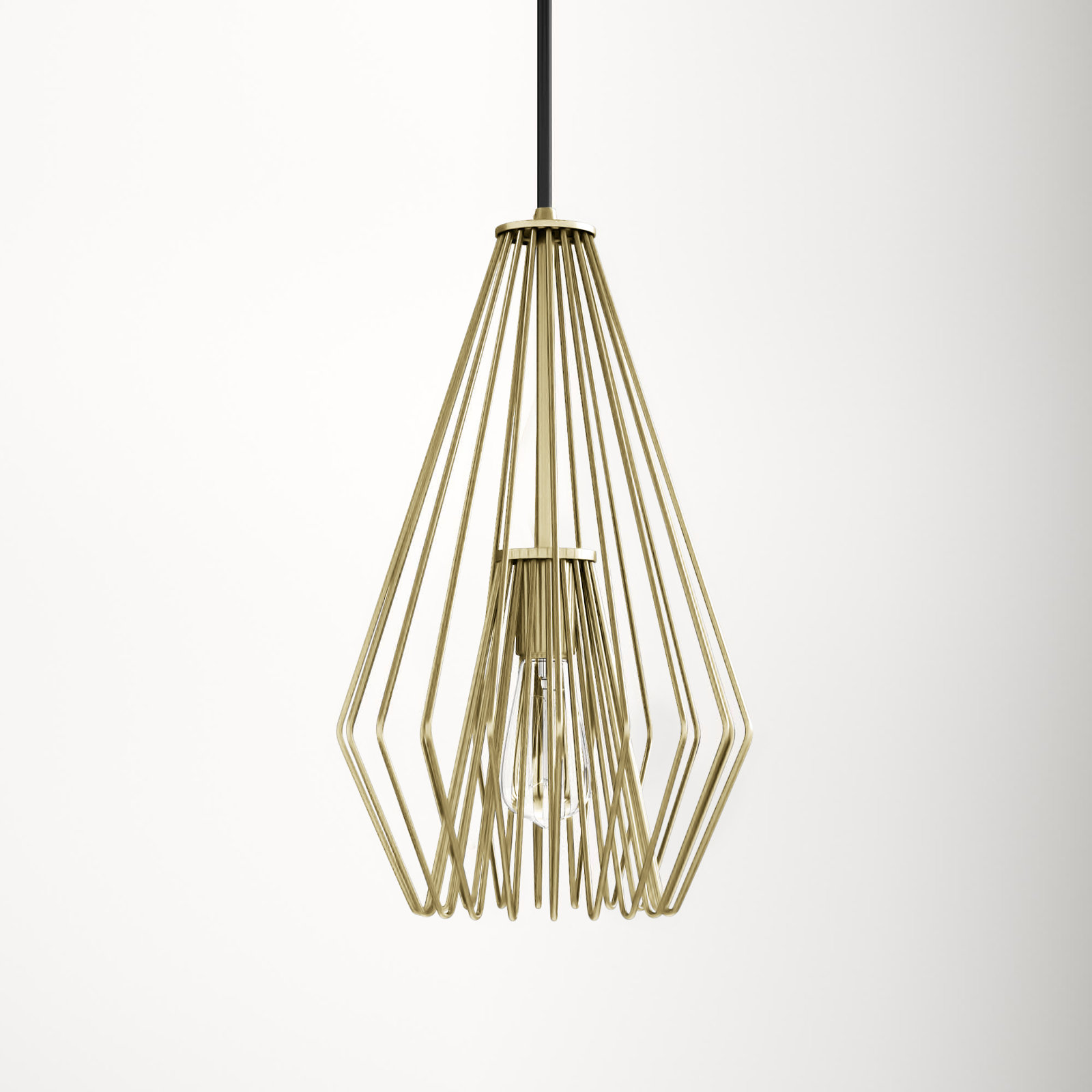 Frankie Single Light Metal Dimmable Pendant, 18.5" H x 12.25" W x 12.25" D, Metallic Gold