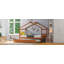 Lit simple en bois avec lit gigogne simple, noyer