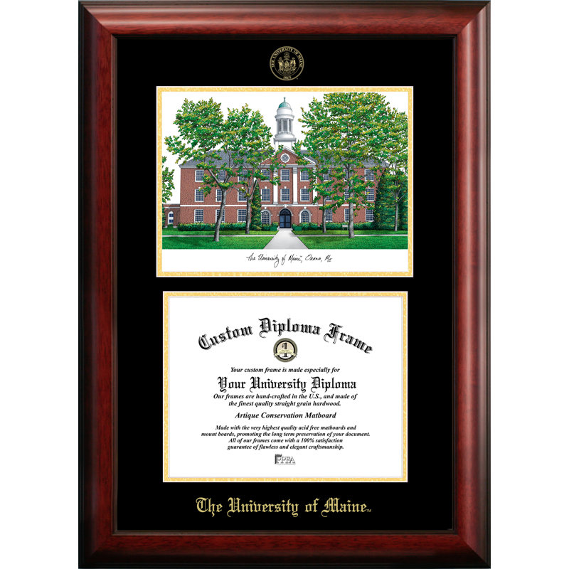 Breene Brown Wood Matte Picture Frame with Mat, The University of Maine