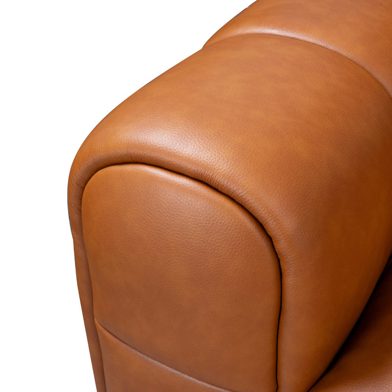 Canapé modulaire droit Clark - Cuir cognac