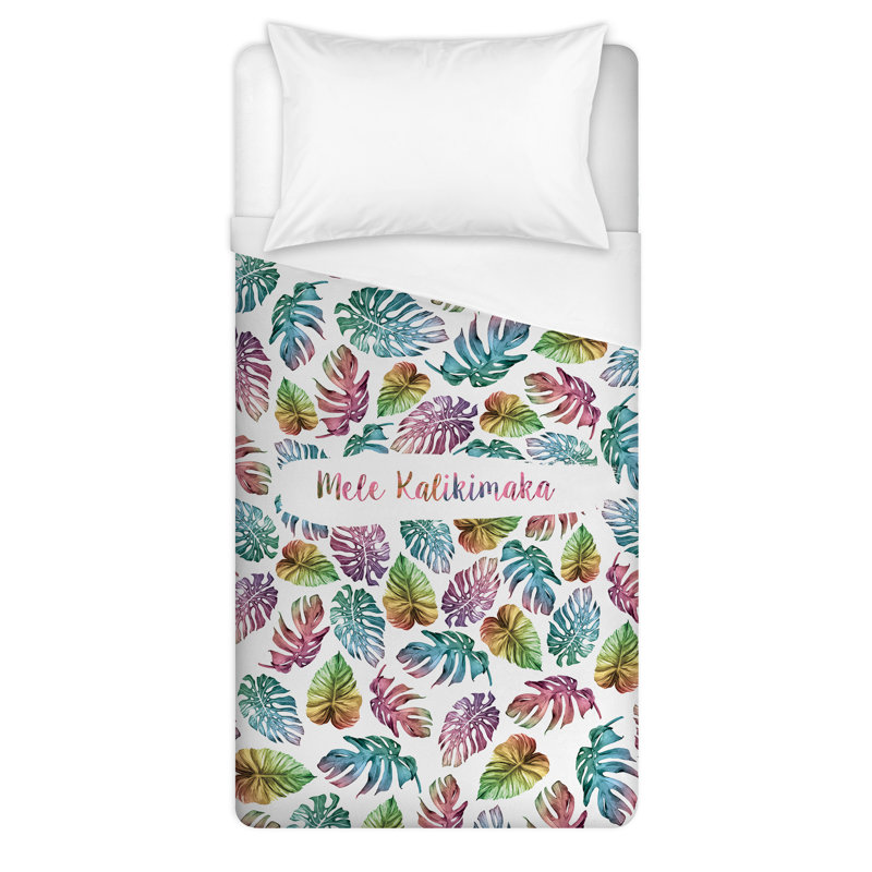  Housse de couette en microfibre verte / rose / beige, Housse de couette double/grand