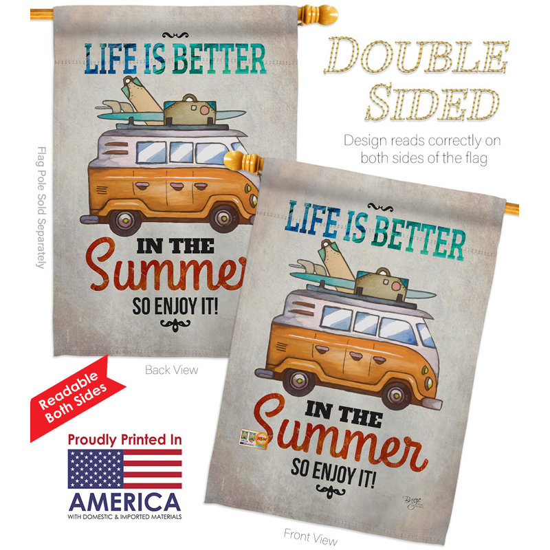 Double Sided 40'' H x 28'' W Polyester Flag Set