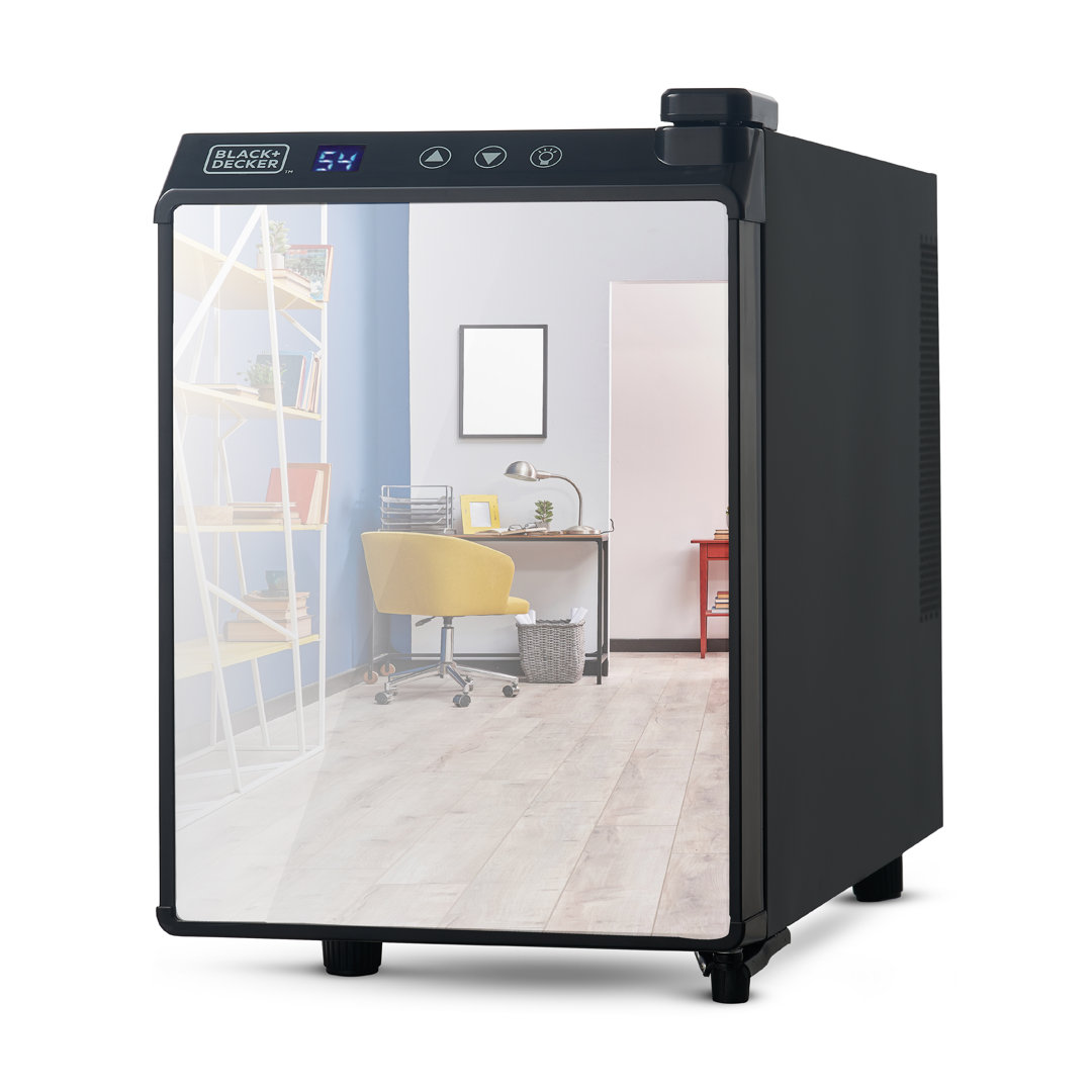 BD6 Series BLACK+DECKER 6 Bottle Wine Cellar,  Mirror Door- Black BLACK+DECKER