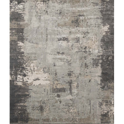 Contemporary One-of-a-Kind Rectangle 10'2" X 14' Hand Knotted Area Rug