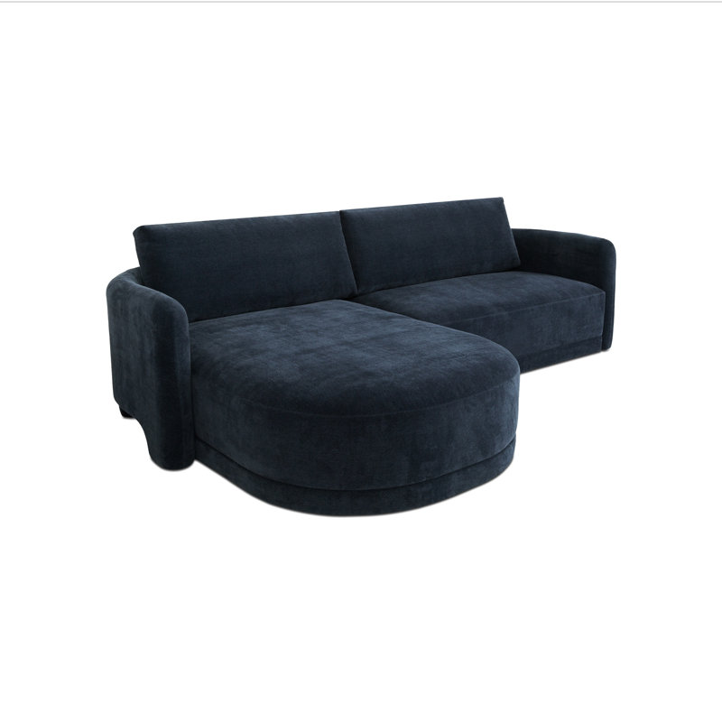Emmy Sectional Ginger Left, Left Hand Facing, Dark Blue Polyester