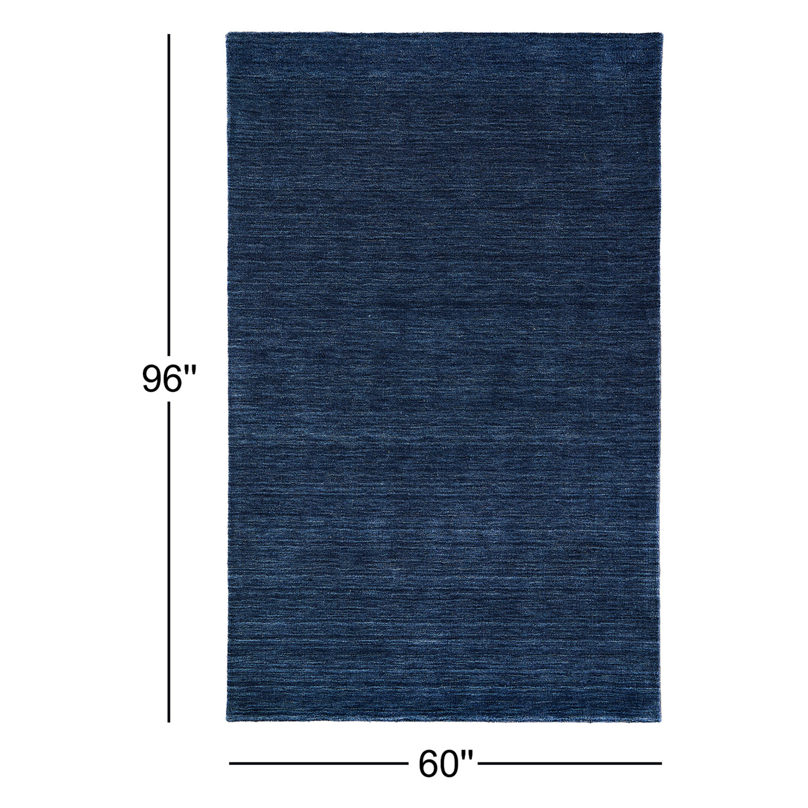 Kaden Handmade Wool Blue Rug, Rectangle 5' x 8', Blue