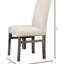 5 pièces de style transitionnel Mid-Century avec table rectangulaire en bois de 48 po et 4 chaises rembourrées en mélange de lin, finition vieillie: conception en chêne pour une atmosphère détendue-1352837346-1352837349