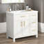 Meuble-lavabo élégant avec lavabo en céramique et grand rangement