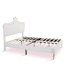 Structure de lit tapissier de taille avec lumières DEL, lit princesse rembourré moderne avec tête de lit couronne-2020412187