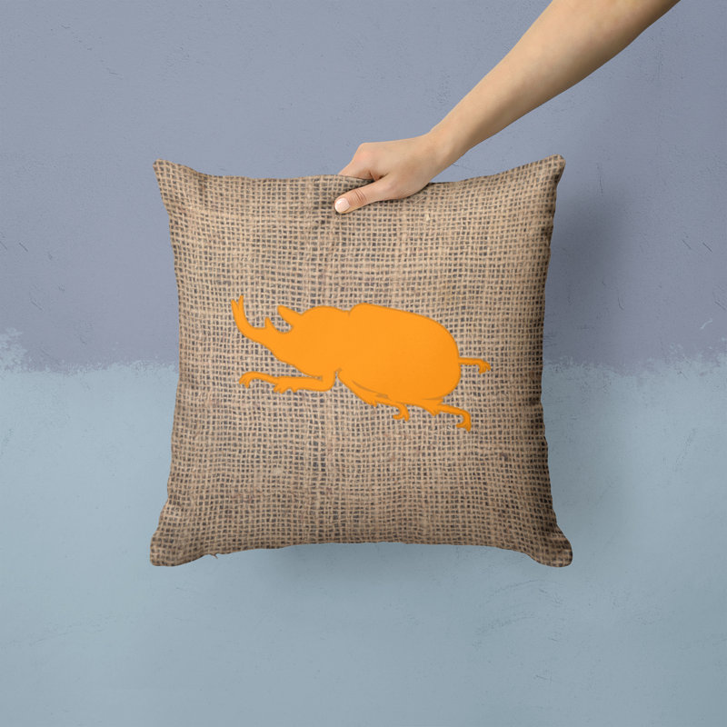 Coussin décoratif intérieur / extérieur Beetle, H 18 po x l 18 po x P 5,5 po, Orange
