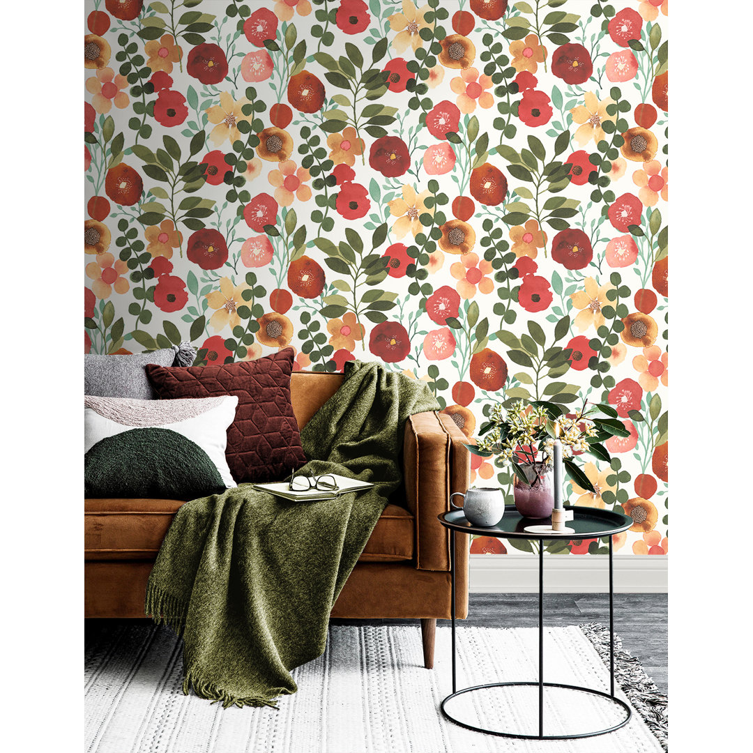 Kalea Peel & Stick Floral Roll Red Barrel Studio® 