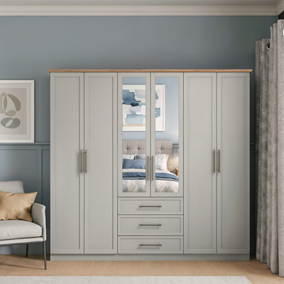 Cleverton 6 Door 3 Drawer Wardrobe with Mirror