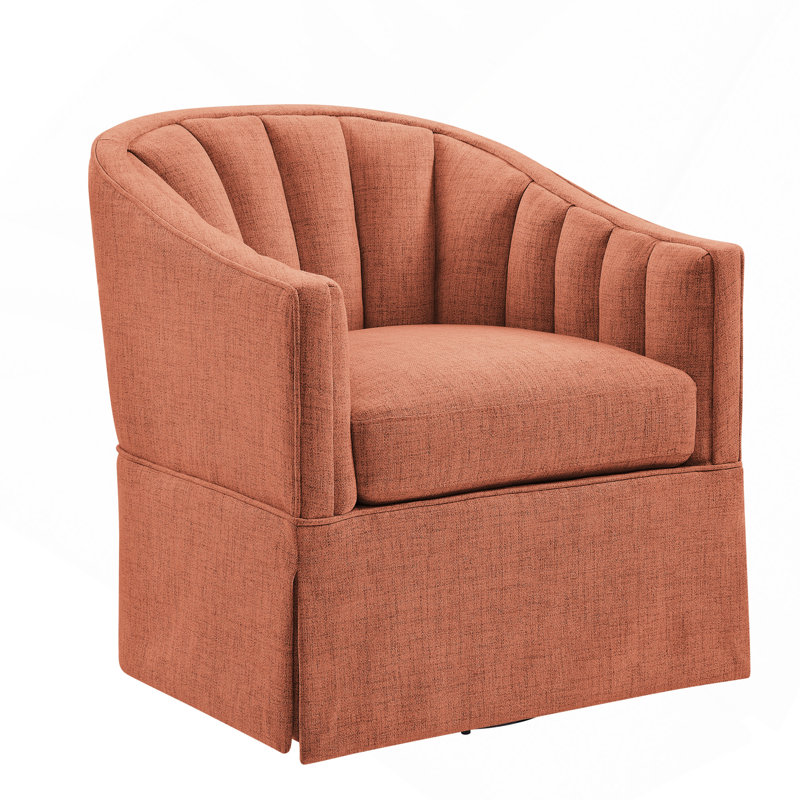 Fauteuil d'appoint pivotant à jupe, Orange