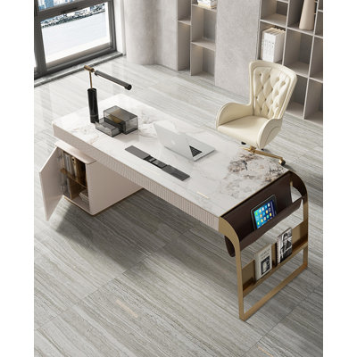 Bureau de comptoir en granite blanc clair de luxe clair